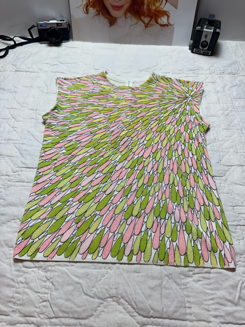 Vintage 60s Mod Petal Print Tank | ILGWU Union Made · Retro Floral Top - Picture 7 of 11